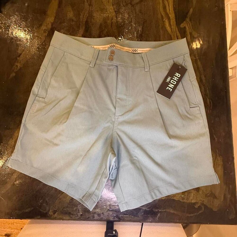 Rhone Men's Grey and Blue Shorts